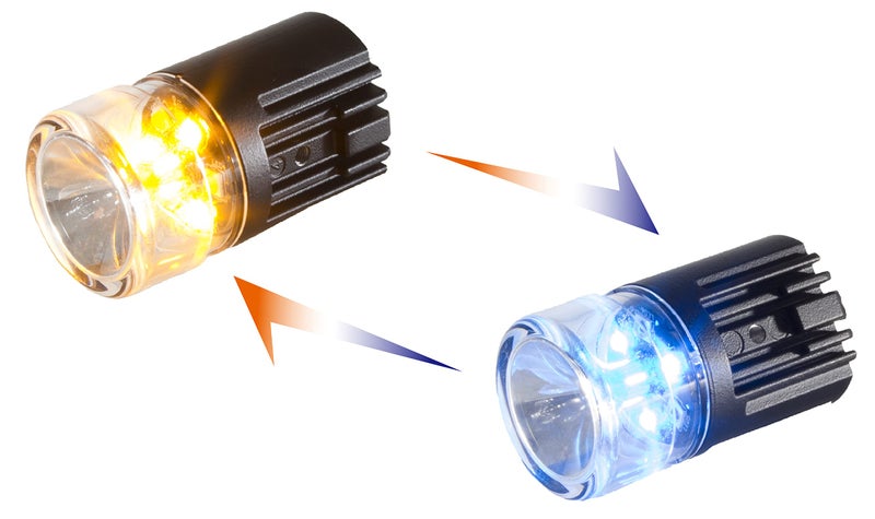 Unicorn Lighting UC01 Hideaway Warning Emergency 360 Degrees Strobe Light Surface Mount Daul Color IP68 for Police and Tow Truck Construction Vehicle Amber Blue
